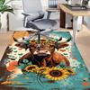 1PC Cow Sunflowers Extra Large Non Slip Floor carpet, Office, family, Studio   Large Area Rug Indoor Rugs, Bold Statement Piece