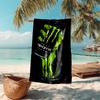 Пляжное полотенце с рисунком логотипа Monster Energy - мягкое, впитывающее, быстросохнущее, можно стирать в машине - идеально для плавания, кемпинга, купания
