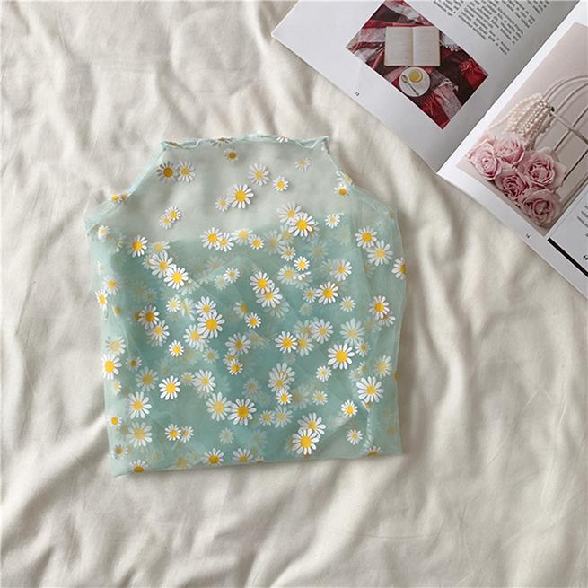 Нижнее белье из сетчатой ​​пряжи Little Daisy. Женская шифоновая рубашка с длинными рукавами и защитой от мешков в уличном тренде.