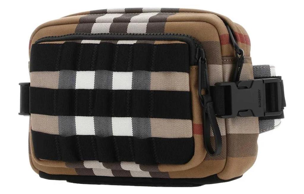 Burberry Клетчатая сумка-мессенджер из полиэстера в стиле колор-блок женская коричневая