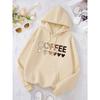 Люблю Кофе Смешная Надпись Графическая Печать Худи Женская Мода Толстовка Повседневная S-6XL С Капюшоном Осень Одежда Оверсайз