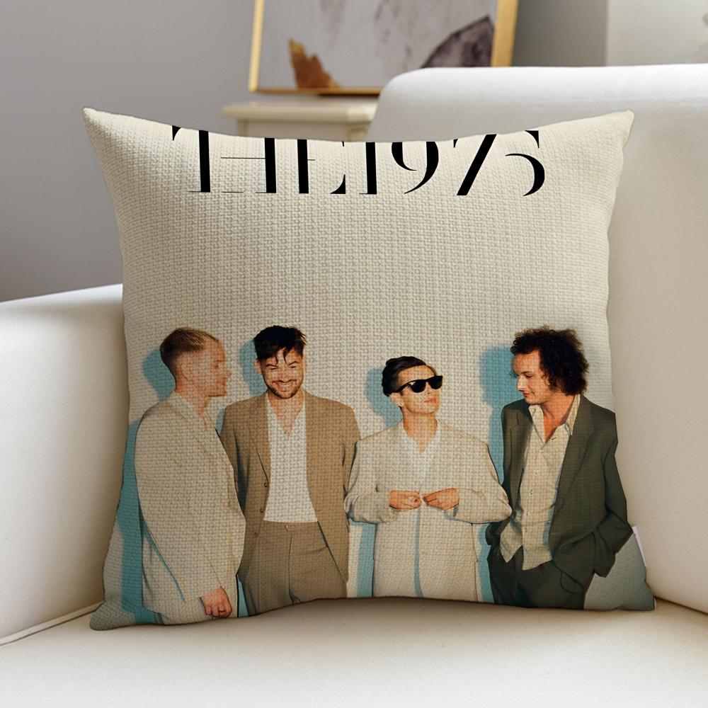 Indie TThe 1975S Cushion Cover Breathable and skinfriendly linen pillowcase square removable and washable cushion