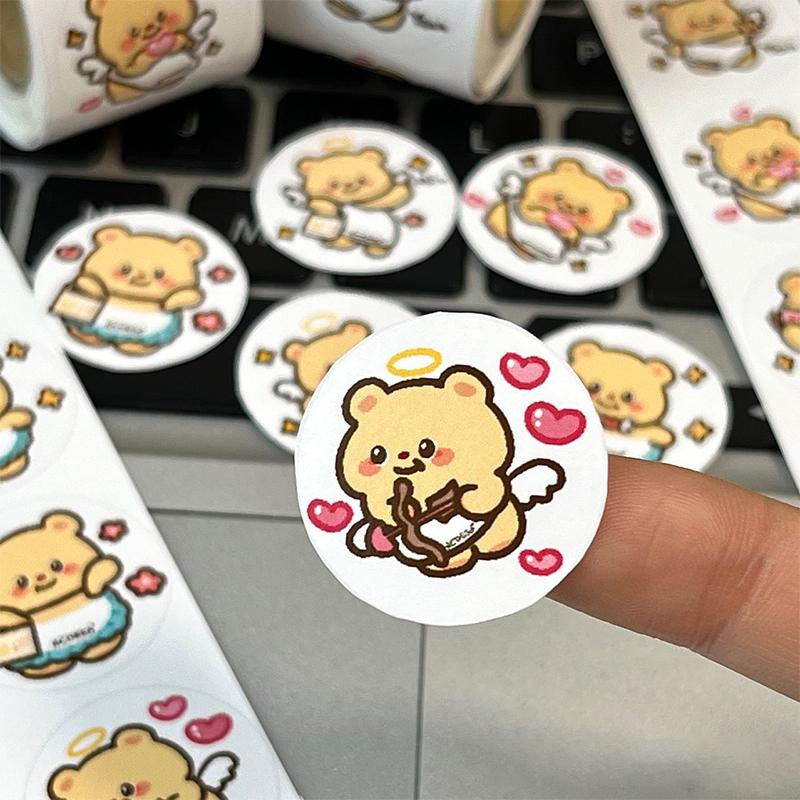 500 шт./рулон милые круглые наклейки-печати рулоны наклейки граффити наклейки для багажа игрушки