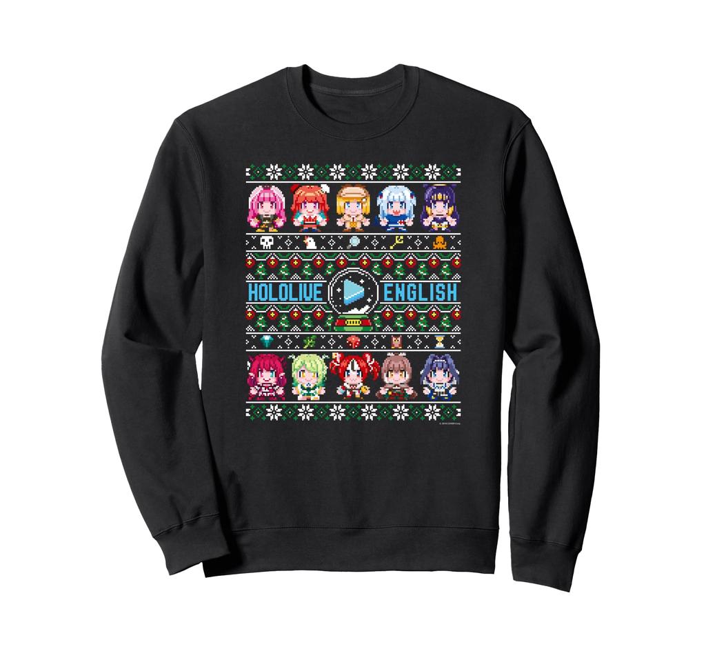 Hololive English Ugly Christmas Sweatshirt (Black)