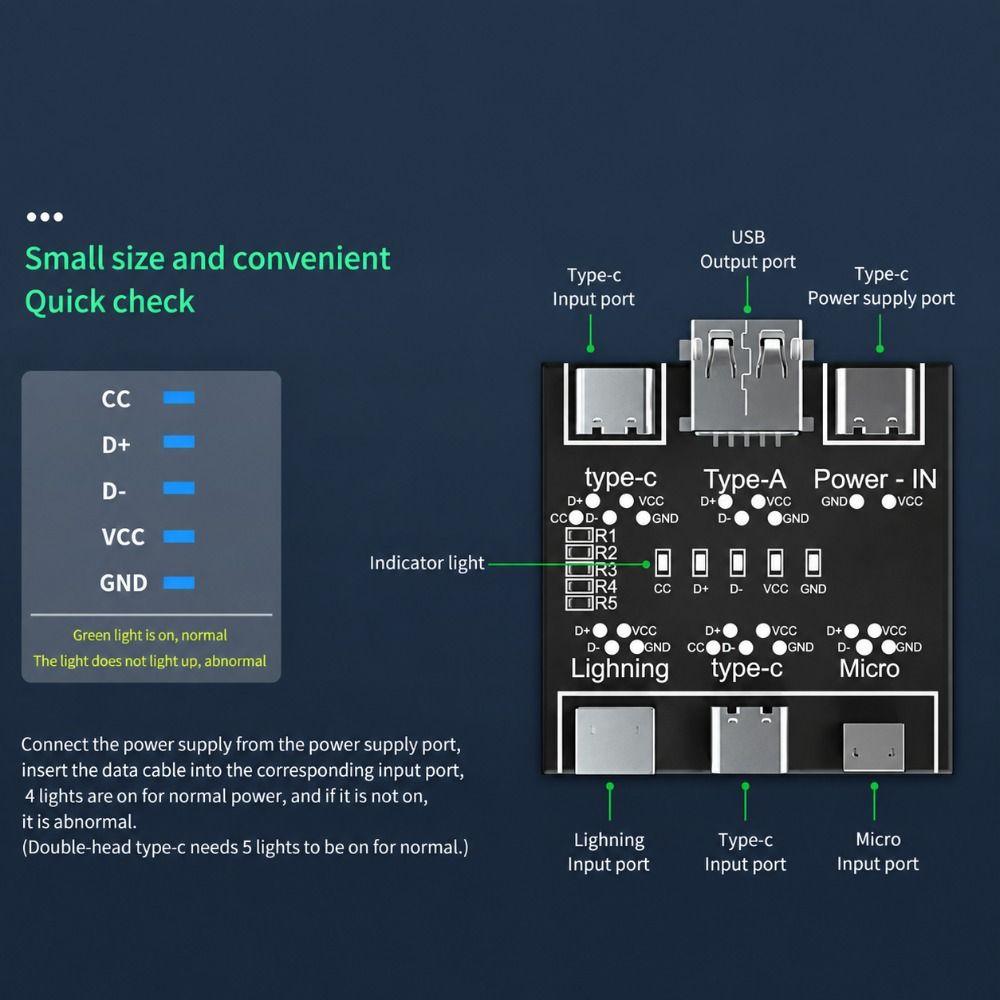 Quick Test Cable Continuity Teste Type-C Interface Cable Detection Tool Electronics Repair
