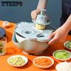 Multi-functional Vegetable Cutter Vegetable Cutter Grinder Vegetable Cleaning Drainage Basket for Shredded Potatoes and Onions Slice of Ingredients