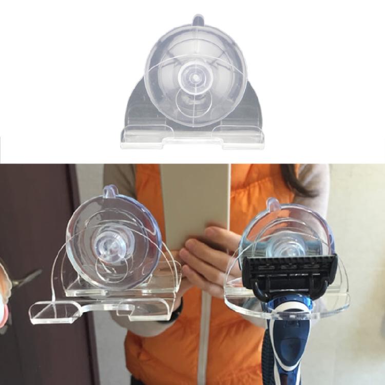 Practical for Razor Holder Rack Shelves with Suction Cup Hooks for Shower Bathro