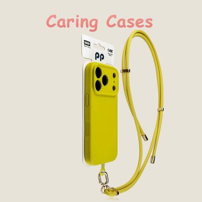 Чехол для iPhone 17 Pro Max Грушево-желтый силиконовый кроссбоди противоударный совместимый с iPhone 16 15 14 13 12 11