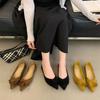 2025 New Pointed Head Shallow Mouth Flat Bottom Fashion Temperament French Soft Sole Versatile Single Shoes Women