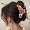 Women Hair Claw Cartoon Biscuits Decor Anti-slip Teeth Strong Grip Hair Clip Large Size Back Head Hair Clamp