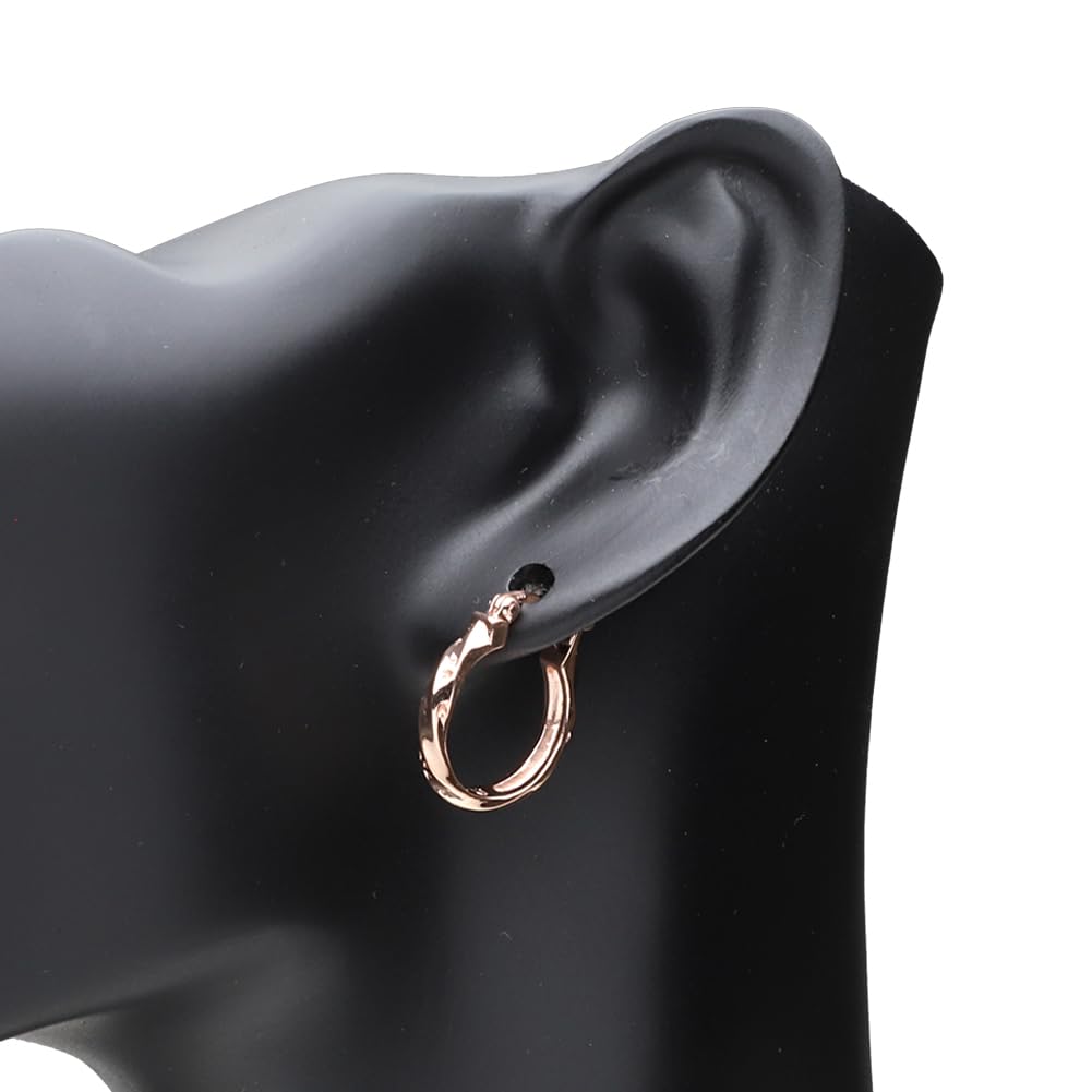 Серьги-кольца с узором сакуры, покрытие розовым золотом, серебро 925 пробы e0671 [Cenote] [Серебряные украшения]