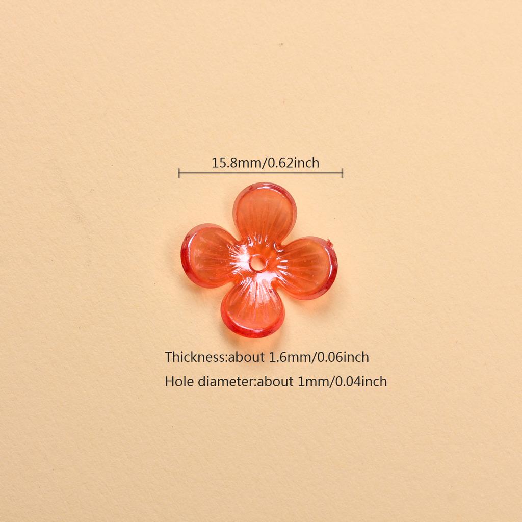 100 шт. 15,8 мм акриловые прозрачные хрустальные бусины в форме цветка, бусины для изготовления ювелирных изделий, аксессуары для браслетов, серьги-шпильки
