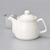 White Matte Weave Teapot [11 X 17 X 12cm, 600cc, 490g] [Pot]  Restaurant, Cafe, Tea, Break, Commercial Use