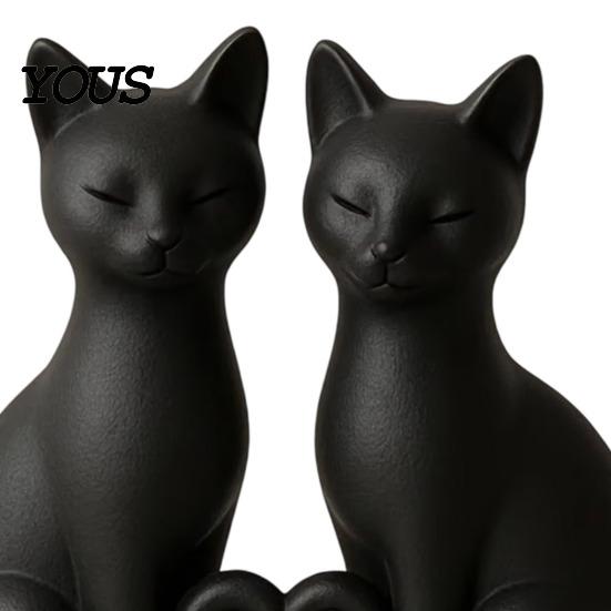 Декор 'Сердце-Кот' 3D-печатная фигурка для пары, Минималистичная скульптура в форме сердца, Фигурки Романтические украшения для дома и офиса, Прочный