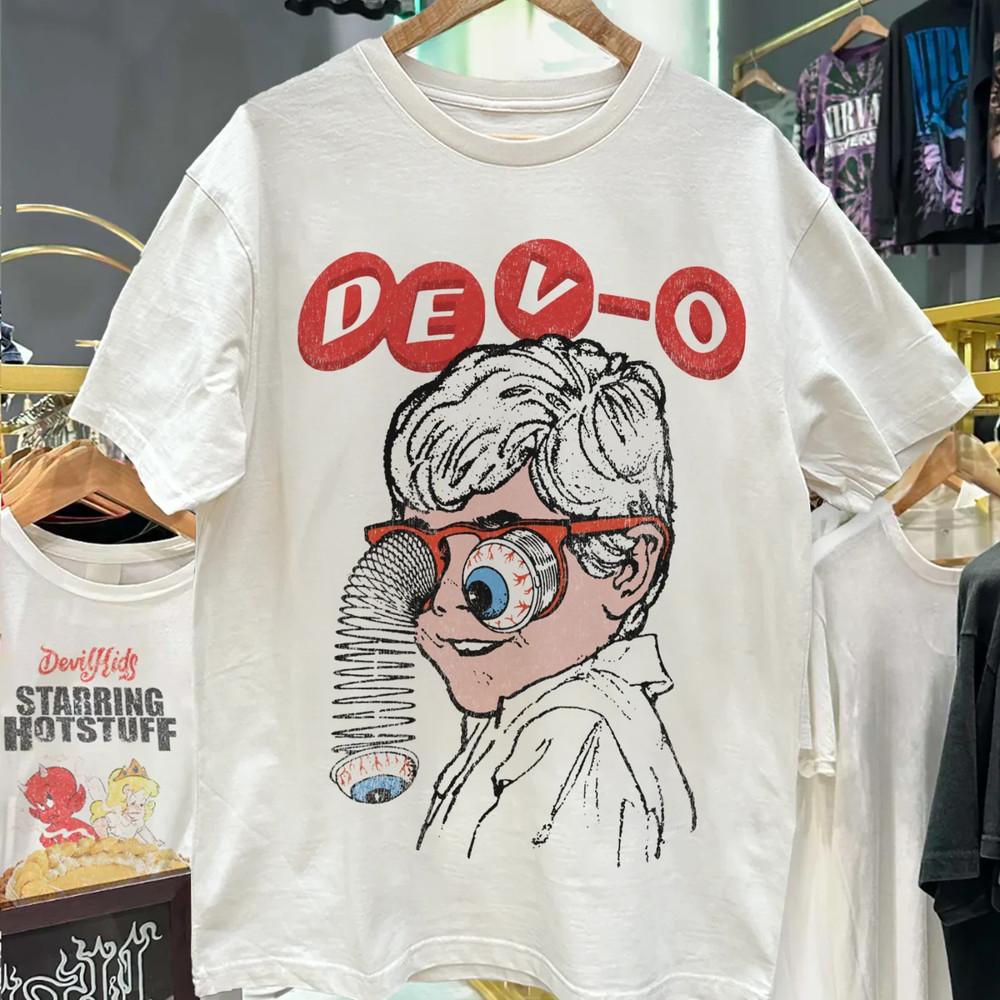 Devo Slinky Eyes Белый Хлопок Отправка из США Футболка Полный Размер S-5XL Унисекс Футболка
