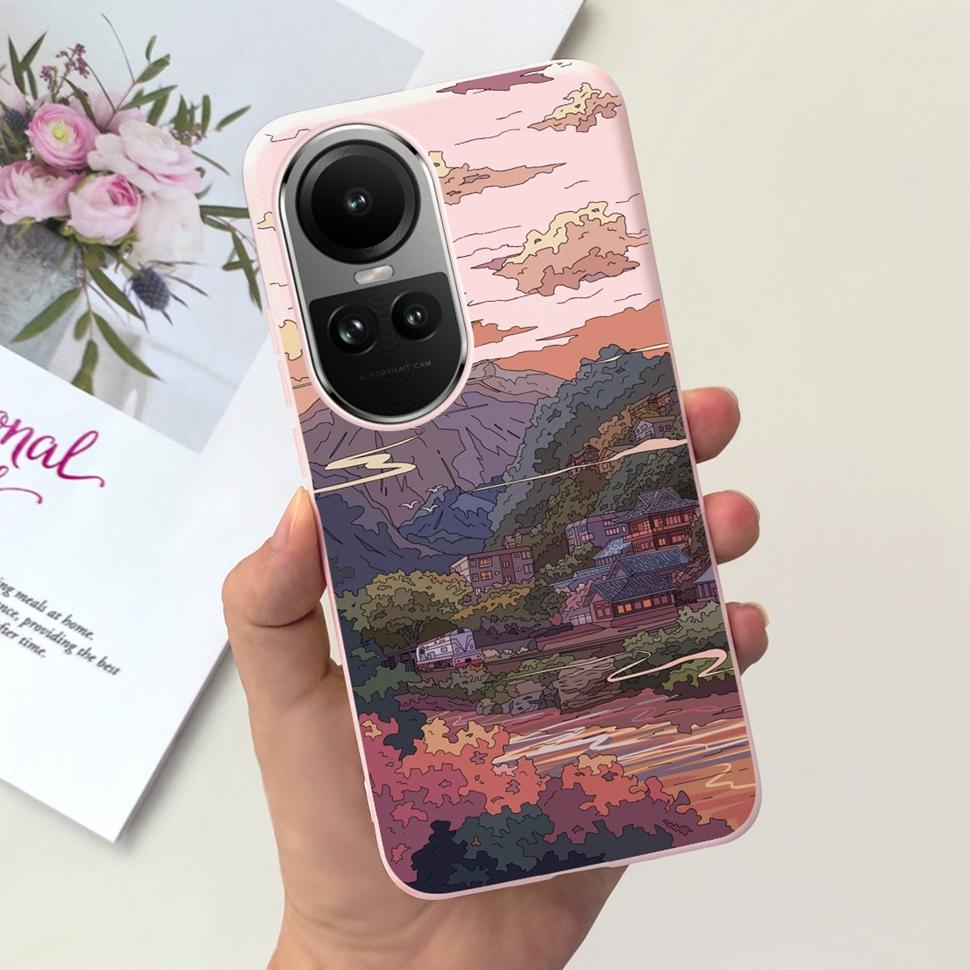 For Oppo Reno10 Case Luxury Colourful Painted Cover Soft Silicone Phone Case For Oppo Reno 10 Reno10 Pro 5G Back Cover Bumper