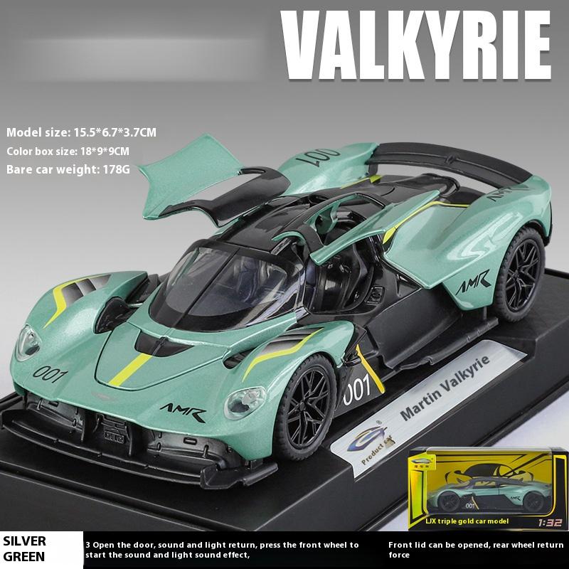 Boxed 1:32 Valkyrie Alloy Sports Car Model, Children's Toy Car With Sound and Lights, Holiday Gifts, Boys' Gaming Vehicle