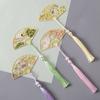 Office Supplies Retro Flower Metal Crane Pagination Mark Book Clip Brass Bookmark Folding Fan Shape