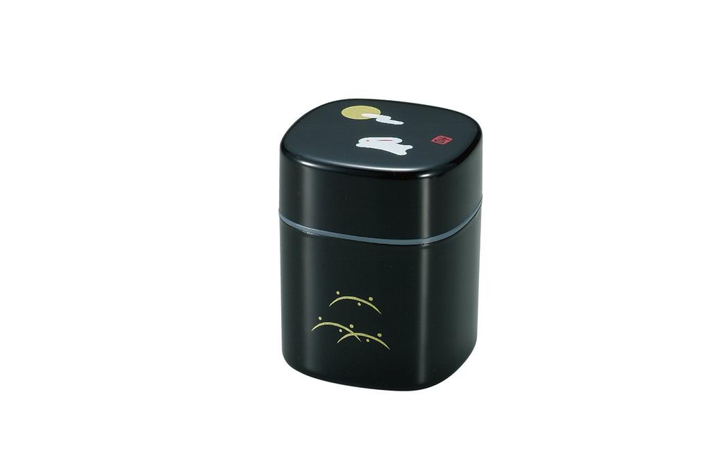 Tatsumiya Black Rabbit Tea Caddy, Size: Approx. W8 x D8 x H10 mm, 56509