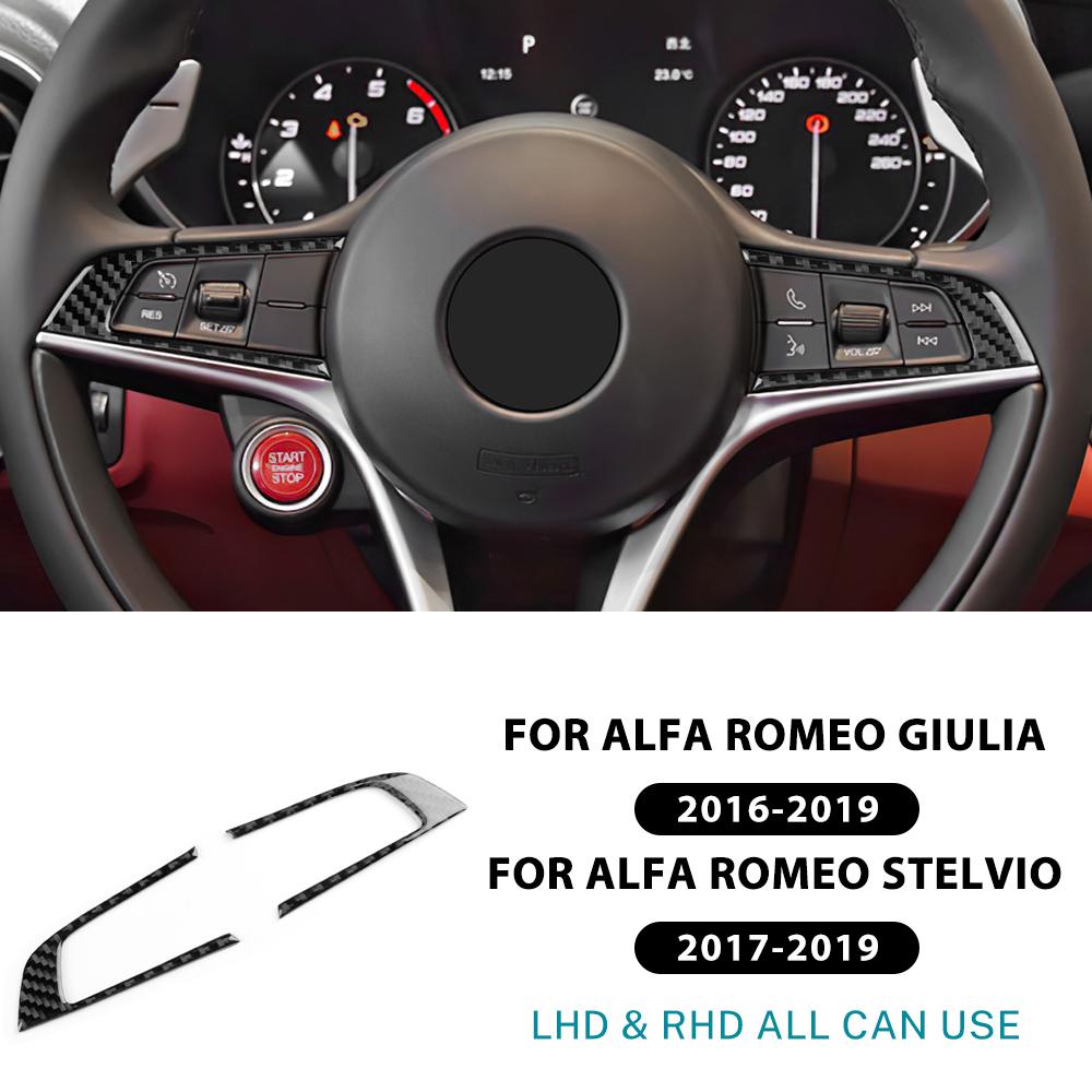 Steering Wheel Button Trim Frame Stickers For Alfa Romeo Giulia 2016- For Stelvio 2017- Stelvio Car Interior Accessories