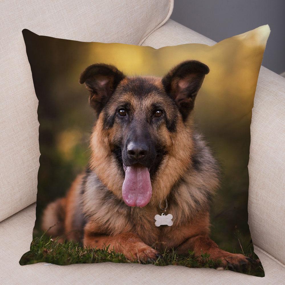 Sofa Home Pillowcase German Shepherd  Decoration Pet Animal Cushion