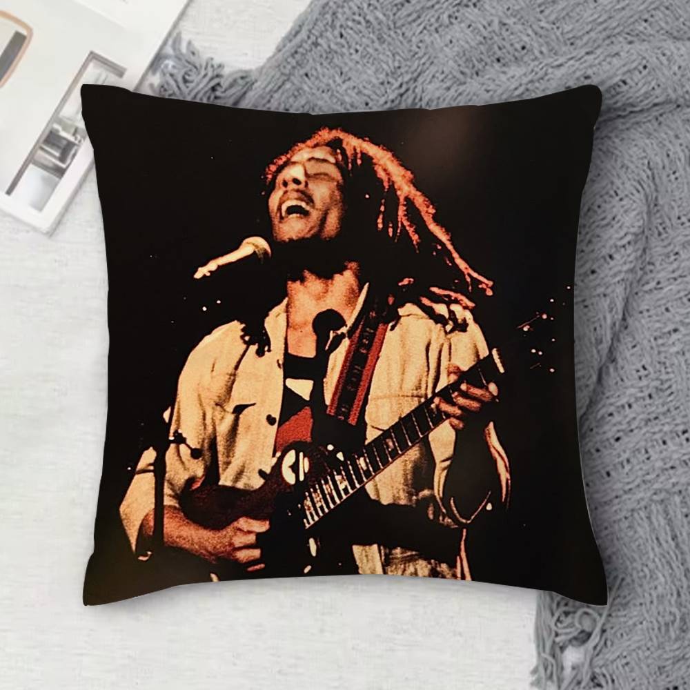 BBob Marley Doublesided Printed Square Decorative Cushion Cover for Sofa Living Room Home Decor