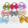 Baby Headband Headband Children's Versatile New Creative Chiffon Bronzing Bow Hair Accessories Headband Little Princess