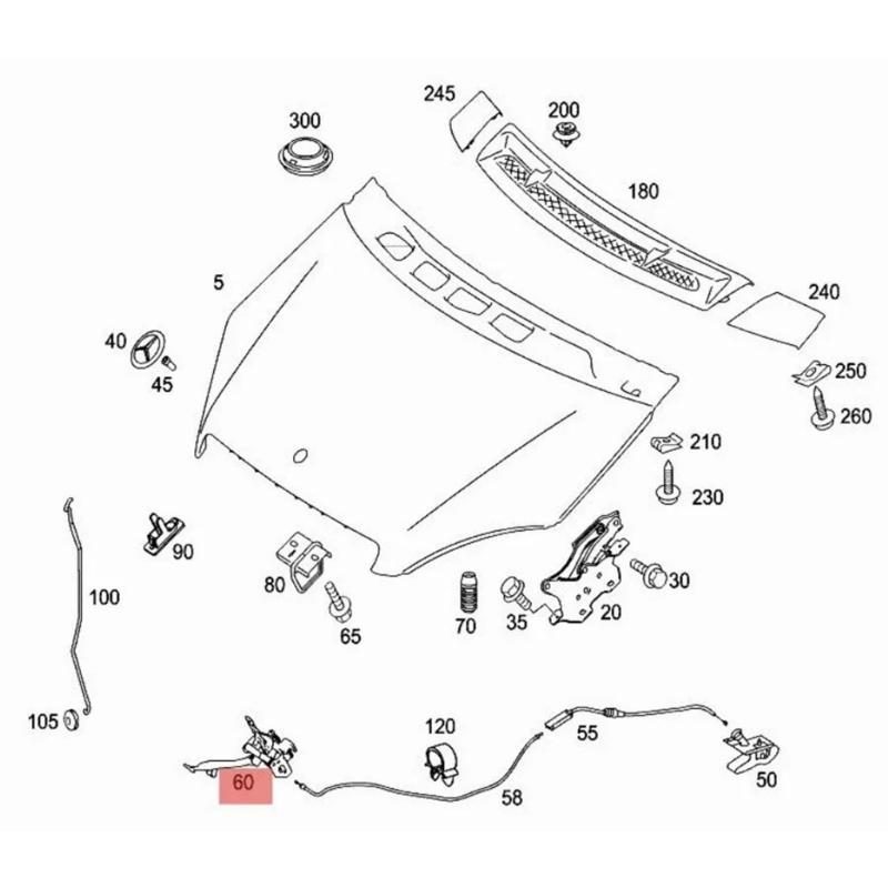 Secure Engine Cover Latches Lock For W169 A200 A180 A170 A160 A150 Long Lasting & Easy To Install A1698800460 1698800460