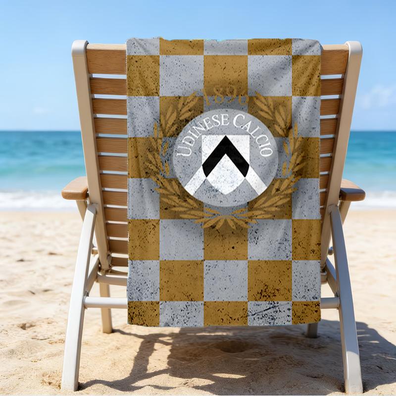 Udinese Calcio Crest Beach Towel - Soft, Absorbent Microfiber, Lightweight, Ideal for The Beach, Parties, Travel, Camping fan gifts