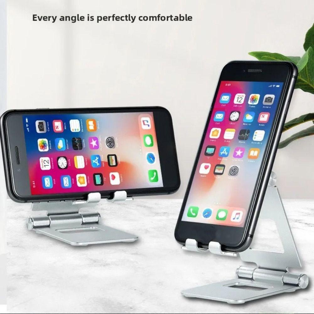Aluminum Alloy Desktop Holder Stand Silicone Folding Stand Portable Mobile Phone Stand Desktop