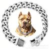 Stainless Steel Dog Collar 19mm Wide Anti-Bite Neck Ring Large Medium Small Dogs Gold Black Rose Adjustable