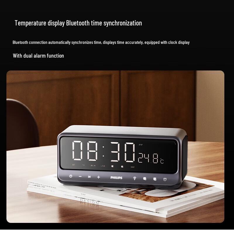 Philips TAS3609 Bluetooth Mirror Speaker with Alarm Clock