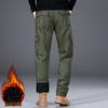 Winter Men'S Thick Velvet Warm Work Pants Casual Pants Loose Straight Tube Multi Pocket Pure Cotton Wear-Resistant Work Pants