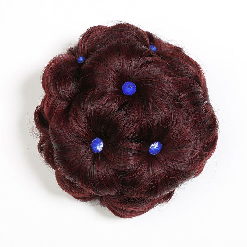 1 шт. Синтетический пучок для волос, заколки-бублики с бриллиантами, красочные, блестящие, для женщин, заколка-краб для хвостика, реалистичный парик, инструменты для укладки