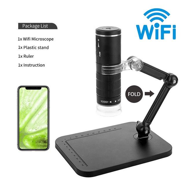3 в 1 HD 1000X Цифровой микроскоп Светодиодный USB WiFi Микроскоп Камера для микроскопа мобильного телефона со штативом для смартфона Инструменты для проверки печатных плат