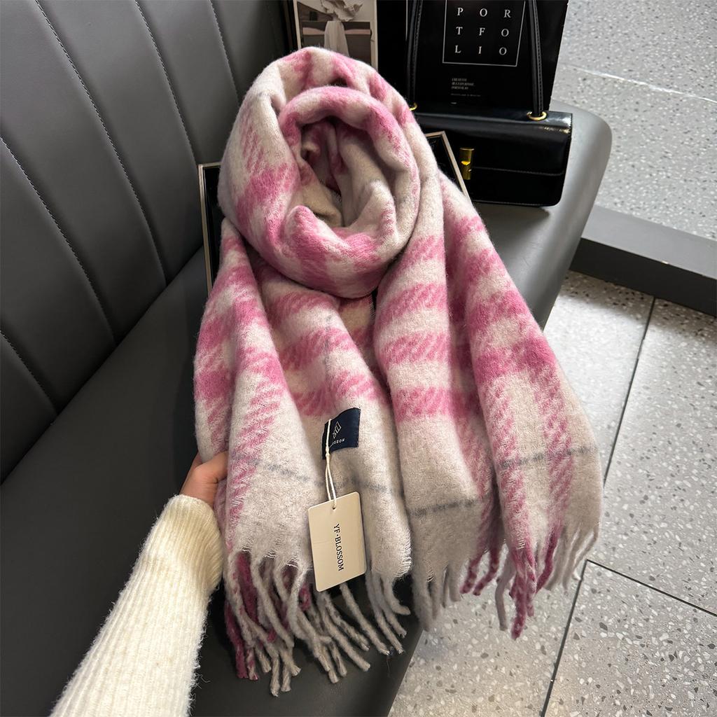 Женская утолщенная теплая шаль осень-зима клетчатая шейная шаль для мужчин и женщин шарф роскошная одежда женский кашемировый дизайнерский шарф Bufandas