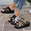 Women Slippers Summer Sequins Beach Sandals Flip Flops Outdoor High Heels Shoes Women Platform Wedges Slippers Slides Women