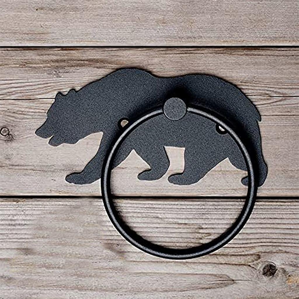 Кольцо для полотенца в виде медведя, держатель для полотенец, настенное металлическое кольцо для ванной комнаты, металлический держатель для полотенец для рук, настенный декор для кухни, домашний подвесной декор