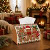 1pc Whimsical Festive Christmas Tissue Box - Gingerbread Figure Candy Cane Napkin Storage Box, Suitable for Rolls/Facial Tissues, Multi-Functional Sto