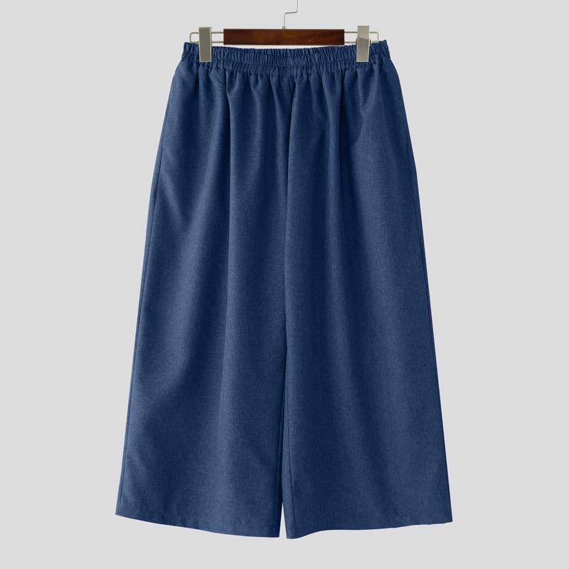 INCERUN Мужские повседневные свободные длинные мешковатые брюки с эластичной талией