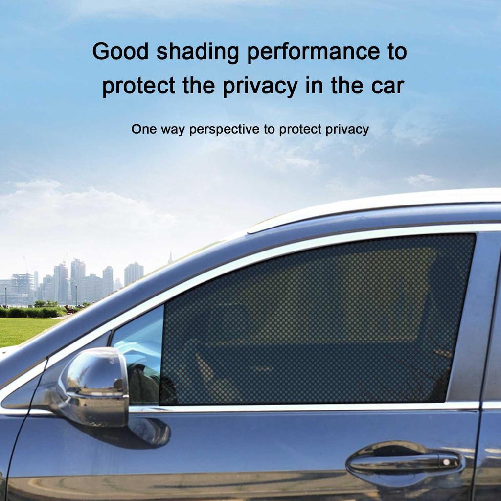 2шт. Солнцезащитные шторки на боковые окна автомобиля, наклейки, солнцезащитный козырек на окно, черный ПВХ-тент с небольшими отверстиями 42x38 см