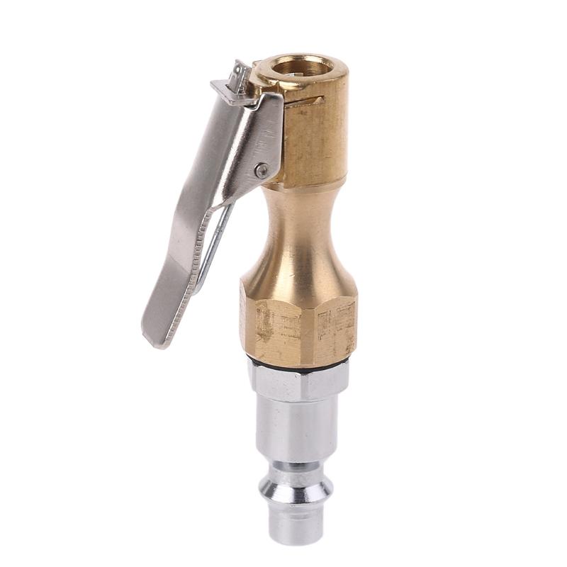 Brand New Brass Air Chuck Open Flow Tire Chuck Heavy Duty Lock on Tire Inflator Chuck for w/ Clip