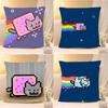 Милые Чехлы на Подушки с Рисунком N-Nyan-CatS Арт Каваи Чехол для Подушки Подходящий для Дивана Спальни Автомобиля