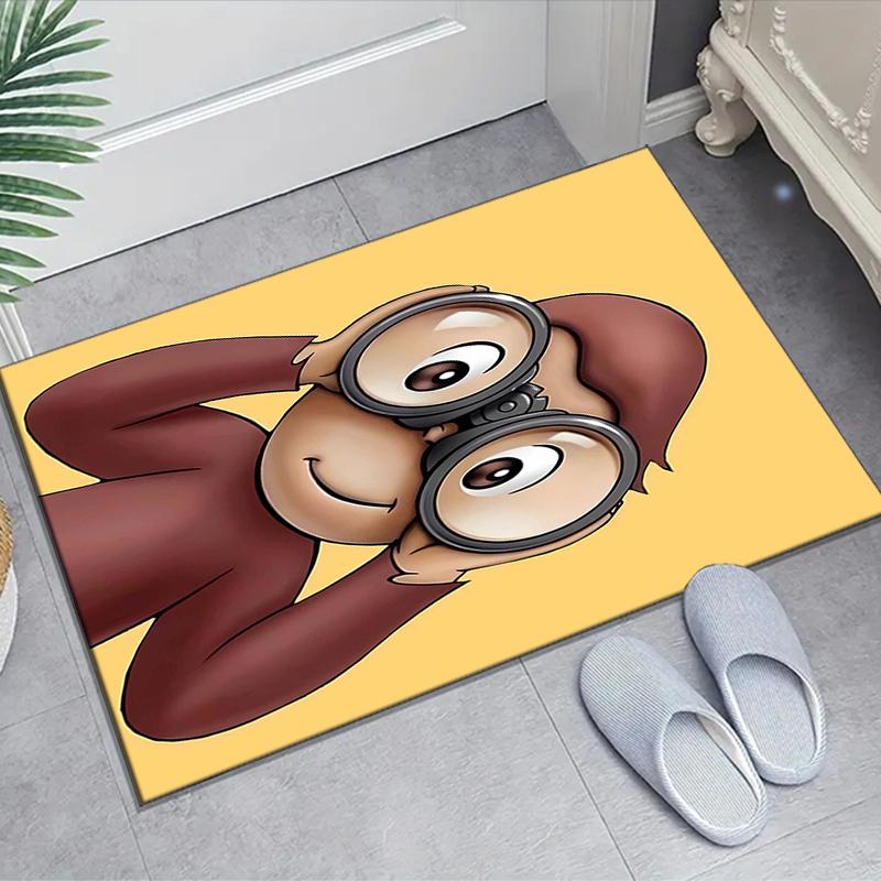 1pc Curious George (4) Design Area Rug - Non-Slip, Soft & Cozy Floor Mat for Living Room, Bedroom, Office - Indoor/Outdoor Decorative Carpet