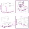 3 Tier Jewelry Box with Mirror Lockable White
