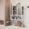 Armoire de toilette - MUVOE - 60 cm - Métal blanc - 2 portes - Étagères réglables