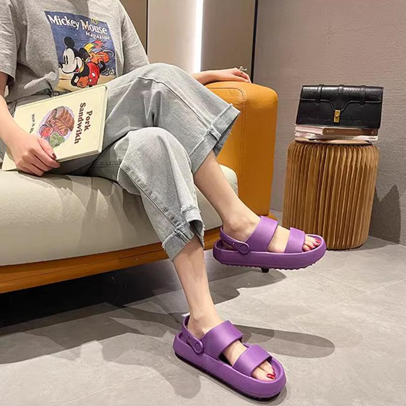 Summer Women Home Slippers with Snaps Outdoor Breathable Casual Sandals Women Non-slip Platform Beach Shoes Women