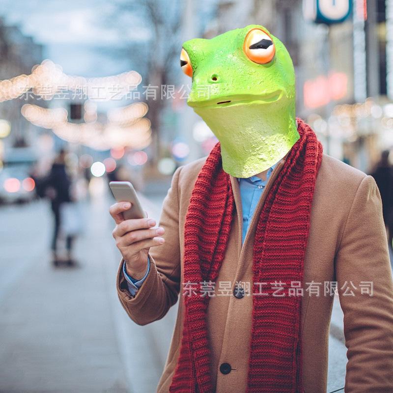 Frog mask animal latex prank headgear cosplay Masquerade party Halloween funny and quirky