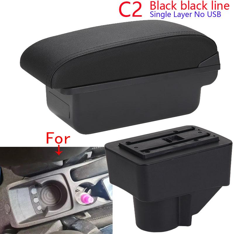 For Ford Fiesta Armrest Car Storage Box For Ford Fiesta 3 Car Armrest Box 2011-2018 Accessories PU Leather easy installation
