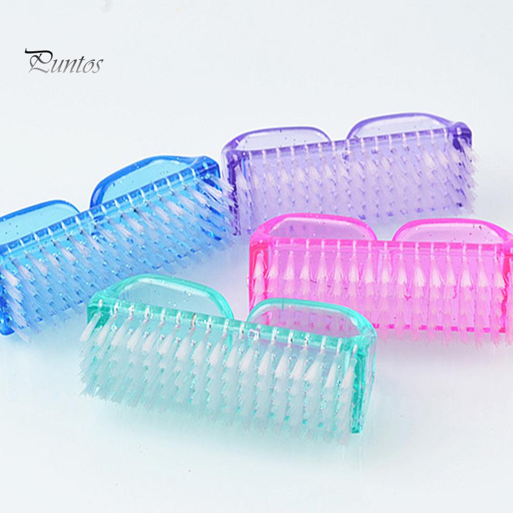 Пластиковая ручка Puntos 4 шт., щетка для ногтей с ручкой, скраб для ногтей, очиститель, инструмент для педикюра